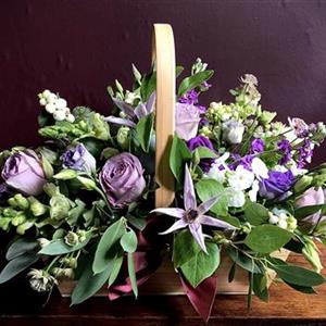 Lavender and White Funeral Basket