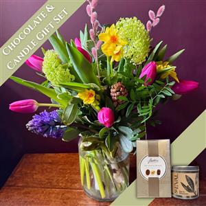 Spring Vase Chocolate &amp; Candle Gift