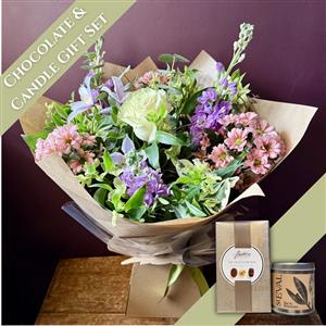 Edith Bouquet Chocolate &amp; Candle Gift