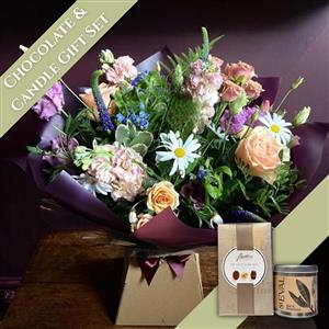 Florist Choice Bouquet Chocolate &amp; Candle Gift