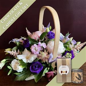 Florist Choice Basket Chocolate &amp; Candle Gift